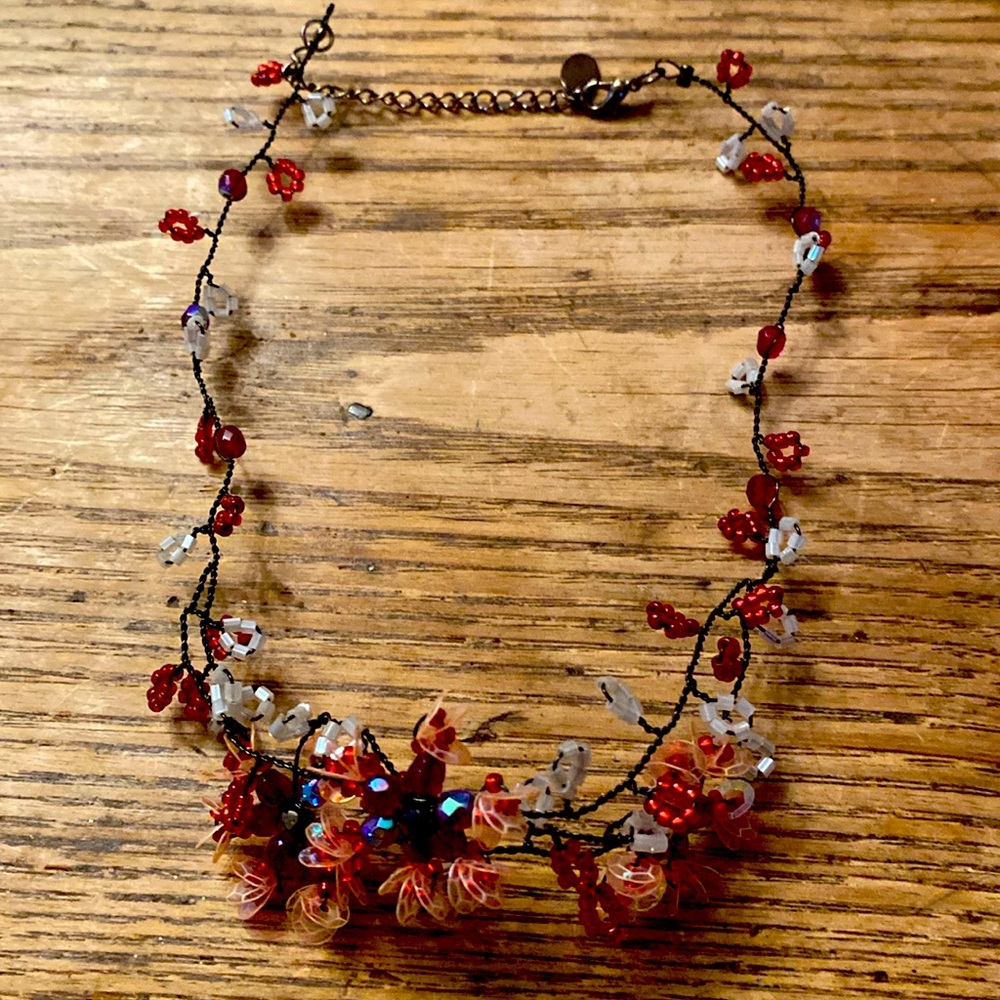 Icebox 15 inch necklace red crystal necklace